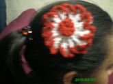 Flor de croche para cabelo