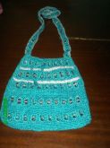 Bolsa de crohê com lacre